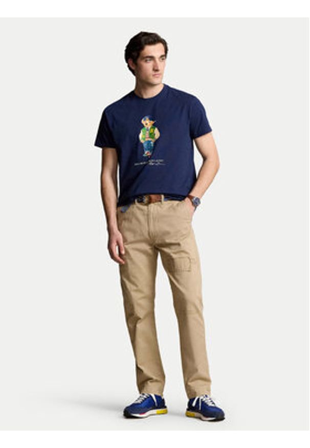 Polo Ralph Lauren T-Shirt 710854497039 Granatowy Regular Fit. Typ kołnierza: polo. Kolor: niebieski. Materiał: bawełna