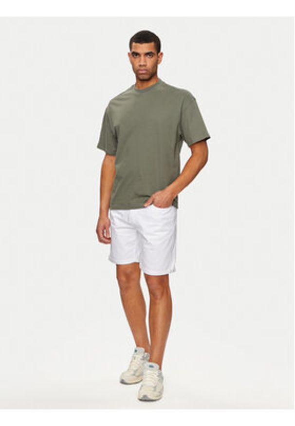 Jack & Jones - Jack&Jones Szorty jeansowe Jpstrick 12248681 Biały Regular Fit. Kolor: biały. Materiał: bawełna