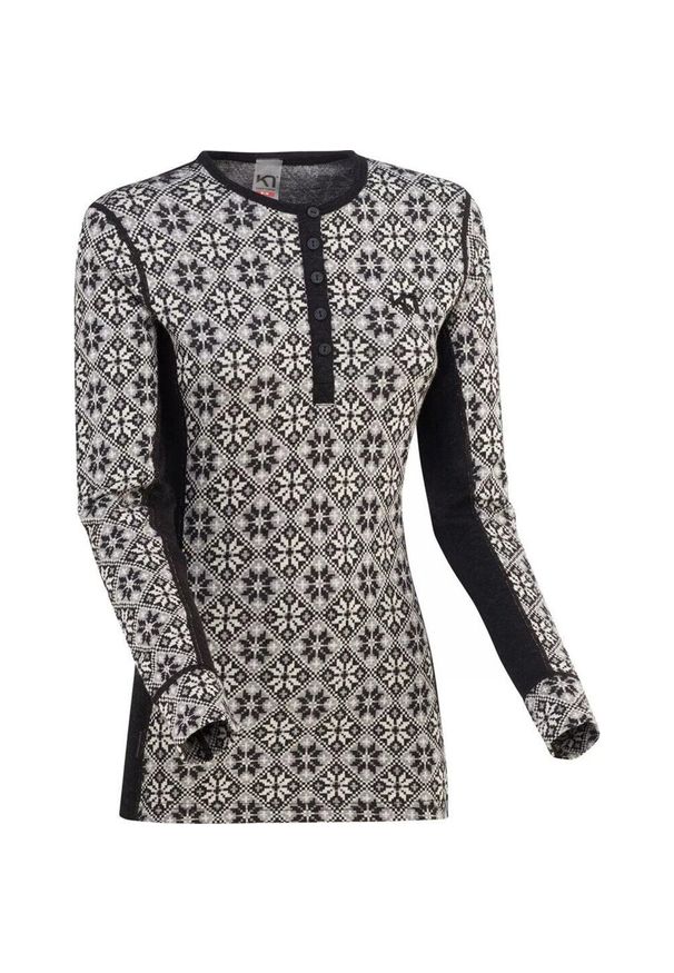 KARI TRAA - Bluzka termoaktywna damska Kari traa ROSE LS. Typ kołnierza: dekolt w karo. Kolor: wielokolorowy, czarny. Długość rękawa: długi rękaw