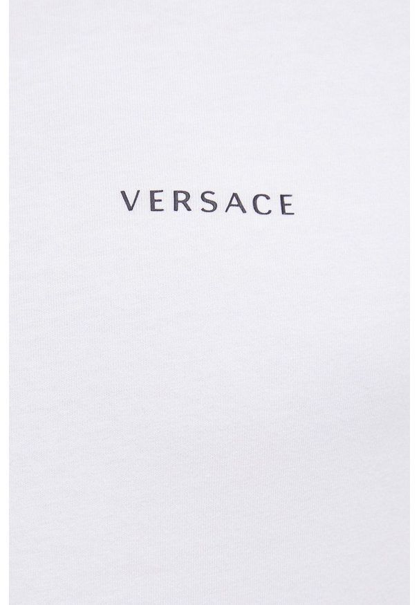 VERSACE - Versace - T-shirt. Okazja: na co dzień. Kolor: biały. Materiał: dzianina. Wzór: gładki. Styl: casual