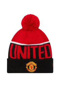 New Era - Czapka dla dorosłych Manchester United Pom Beanie. Kolor: czerwony. Materiał: akryl