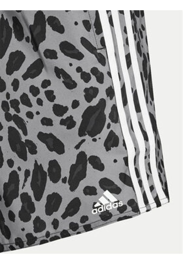 Adidas - adidas Szorty kąpielowe Essentials 3-Stripes Animal CLX IS1559 Szary Regular Fit. Kolor: szary. Materiał: syntetyk
