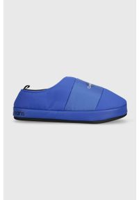 Calvin Klein Jeans kapcie HOME SLIPPER MONO kolor niebieski YM0YM00840. Kolor: niebieski. Materiał: guma