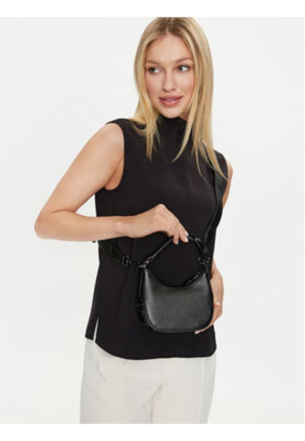 Love Moschino - LOVE MOSCHINO Torebka JC4019PP1ILT100A Czarny. Kolor: czarny. Materiał: skórzane