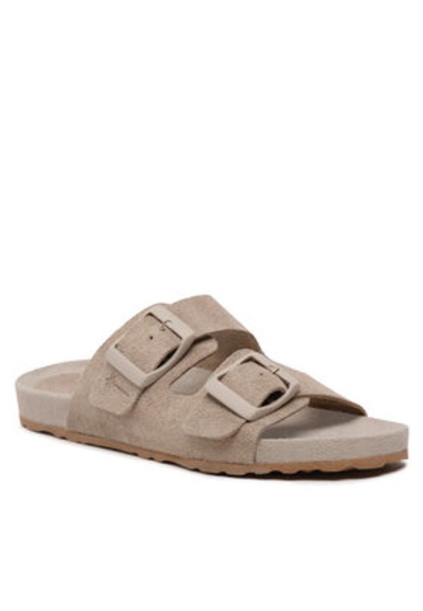 Manebi Klapki Suede Traveler Nordic Sandals W 1.9 RT Brązowy. Kolor: brązowy. Materiał: skóra, zamsz