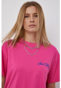 Local Heroes T-shirt bawełniany kolor różowy. Kolor: różowy. Materiał: bawełna. Wzór: nadruk #5