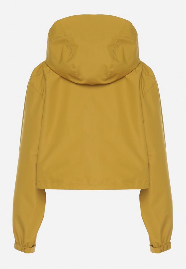 Born2be - Żółta Kurtka Oversize z Nieodpinanym Kapturem i Kieszeniami Firlio. Okazja: na co dzień. Kolor: żółty. Materiał: jeans. Długość rękawa: długi rękaw. Długość: długie. Styl: elegancki, klasyczny, casual