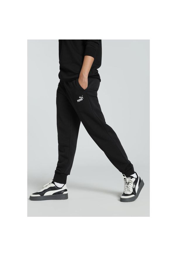 Puma - Damskie spodnie dresowe z małym logo No.1 ESS PUMA Black. Kolor: czarny. Materiał: dresówka