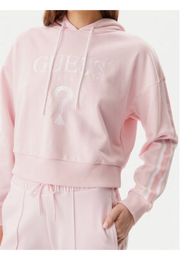 Guess Bluza V5GQ17 KCRT1 Różowy Regular Fit. Kolor: różowy. Materiał: syntetyk, bawełna