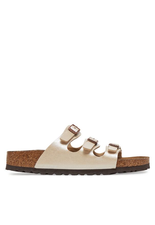 Birkenstock Klapki Florida 1029818 Écru. Materiał: skóra