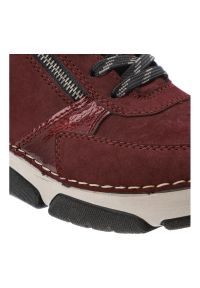 Czerwone Botki Rieker Ocieplane Buty Damskie. Okazja: na spacer, na co dzień. Zapięcie: sznurówki. Kolor: czerwony. Szerokość cholewki: normalna. Styl: casual, klasyczny #3