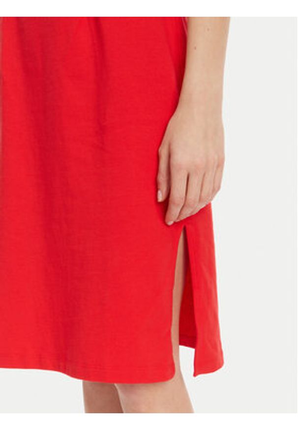 Lacoste Sukienka codzienna EF9988 Czerwony Slim Fit. Okazja: na co dzień. Kolor: czerwony. Materiał: bawełna. Typ sukienki: proste. Styl: casual