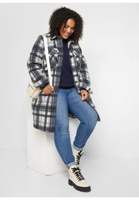 bonprix - Sweter dzianinowy z okrągłym dekoltem. Kolor: niebieski. Materiał: dzianina. Długość: długie #3