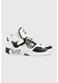 EA7 Emporio Armani sneakersy kolor biały. Zapięcie: sznurówki. Kolor: biały. Materiał: guma. Szerokość cholewki: normalna. Obcas: na platformie