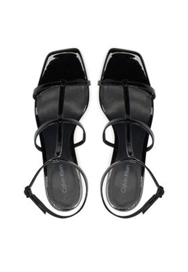 Calvin Klein Sandały Heel Gladi Sandal 90 Pat HW0HW02312 Czarny. Kolor: czarny. Materiał: lakier, skóra
