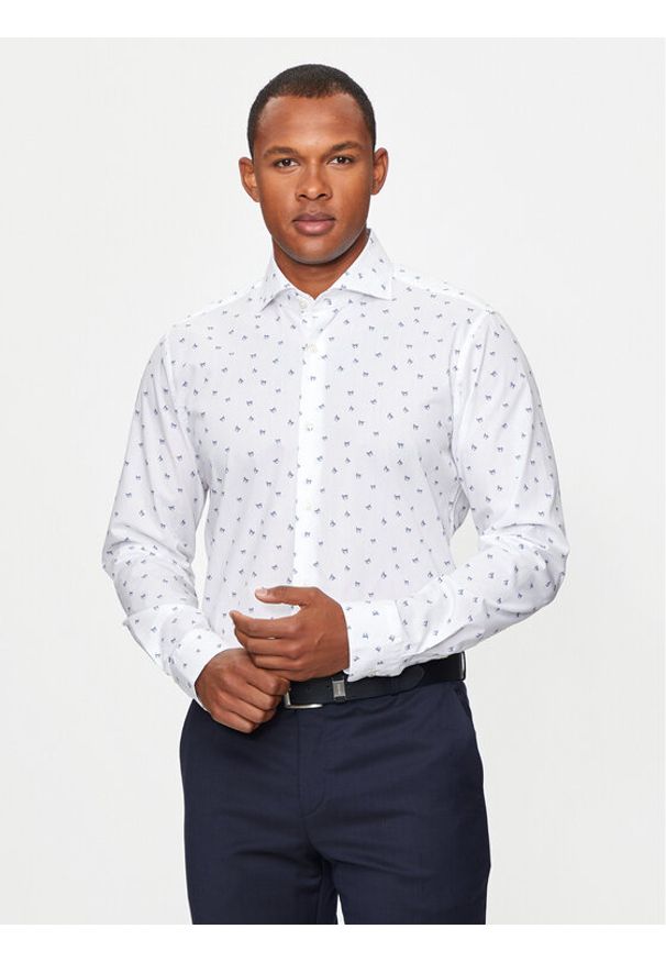 JOOP! Koszula 144Pai 30041405 Biały Slim Fit. Kolor: biały. Materiał: bawełna