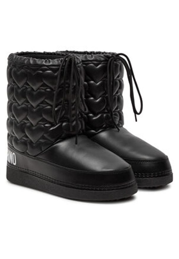 Love Moschino - LOVE MOSCHINO Śniegowce JA24082G1LISE000 Czarny. Kolor: czarny. Materiał: skóra