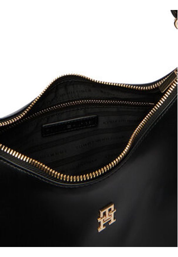 TOMMY HILFIGER - Tommy Hilfiger Torebka Th Essential Shoulder Bag AW0AW18374 Czarny. Kolor: czarny. Materiał: skórzane