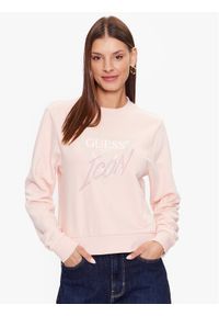 Guess Bluza W3YQ01 KB683 Różowy Regular Fit. Kolor: różowy. Materiał: bawełna #1