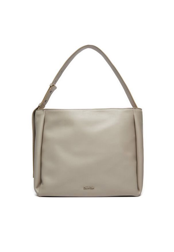 Calvin Klein Torebka Gracie Medium Ew Shopper K60K612129 Szary. Kolor: szary. Materiał: skórzane