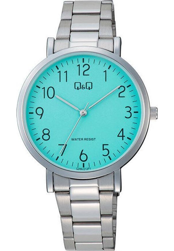 Zegarek Q&Q Zegarek QQ C34A-013P Męski Klasyczny Turkusowa Tarcza SLIM. Kolor: turkusowy. Styl: klasyczny
