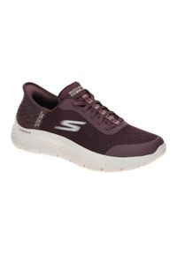 skechers - Buty SKECHERS SLIP-INS GO WALK FLEX Bordeaux. Kolor: czerwony. Materiał: tkanina