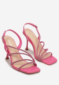 Renee - Różowe Sandały z Paseczkami na Szpilce Rashona. Zapięcie: sprzączka. Kolor: różowy. Obcas: na szpilce #3