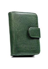 4U CAVALDI - Zielony portfel damski ze skóry ekologicznej z tłoczonym wzorem skóry krokodyla 4U Cavaldi A-030B-BL. Kolor: zielony. Materiał: skóra ekologiczna #1