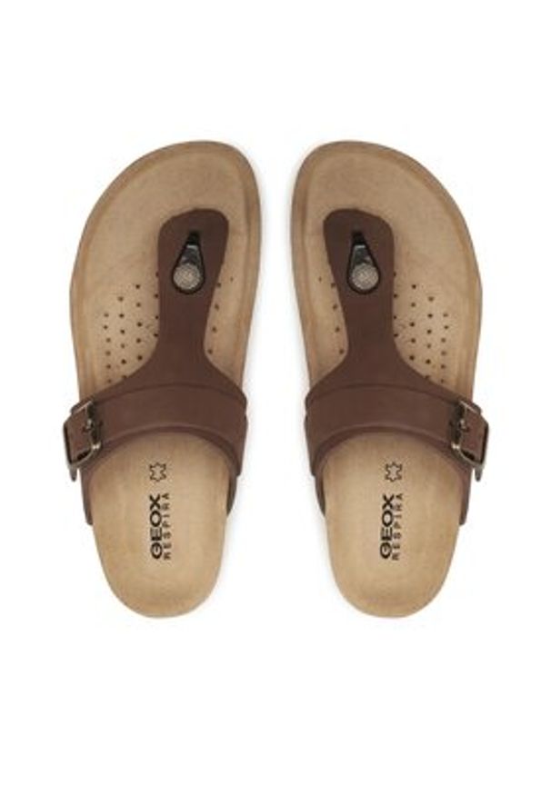 Geox Japonki D Brionia D35LSK00032C6009 Brązowy. Kolor: brązowy. Materiał: nubuk, skóra