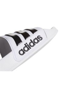 Adidas - Klapki adidas Adilette Shower AQ1702 białe czarne. Kolor: czarny, wielokolorowy, biały. Materiał: materiał, syntetyk. Wzór: paski
