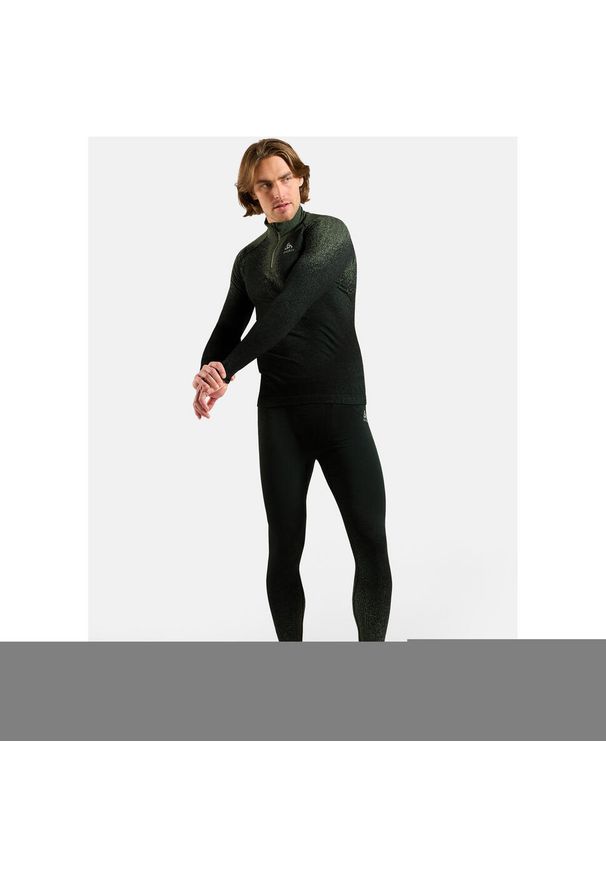 Bielizna termoaktywna z długim rękawem Odlo BL TOP turtle neck l/s half zip. Kolor: zielony. Długość rękawa: długi rękaw. Długość: długie. Sport: bieganie