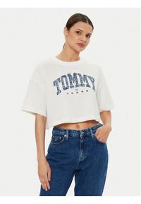 Tommy Jeans T-Shirt DW0DW18420 Écru Oversize. Materiał: bawełna #1