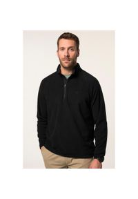 JAY-PI - Męski Półgolf z polaru outdoorowy Belly Fit kołnierz z zamkiem. Kolekcja: plus size. Kolor: czarny. Materiał: poliester, materiał
