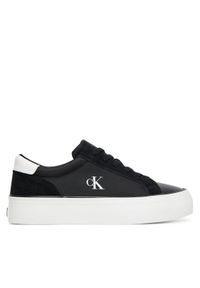 Calvin Klein Jeans Sneakersy Vulc Flatform Mg Nylon Mix YW0YW01896 Czarny. Kolor: czarny. Materiał: skóra