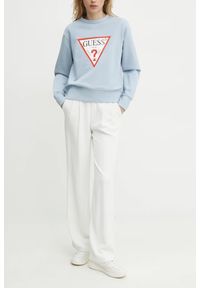 Guess - GUESS Błękitna damska bluza Original, Rozmiar L. Kolor: niebieski #3