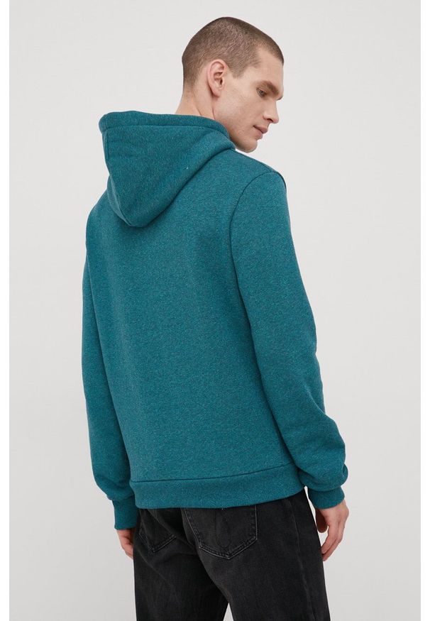 Superdry bluza męska kolor zielony z kapturem z aplikacją. Okazja: na co dzień. Typ kołnierza: kaptur. Kolor: zielony. Wzór: aplikacja. Styl: casual