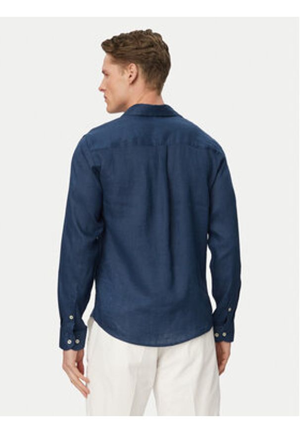 Aeronautica Militare Koszula 261CA1321UCT03089 Niebieski Regular Fit. Kolor: niebieski. Materiał: len