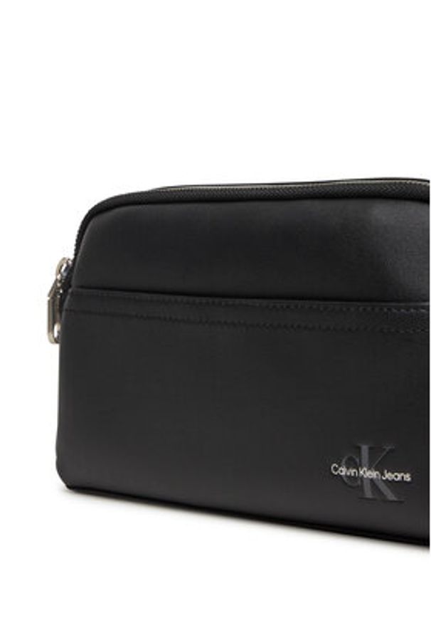 Calvin Klein Jeans Saszetka Mono Logo Camera Bag 22 LV04G3015G Czarny. Kolor: czarny. Materiał: skóra