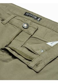 Ombre Clothing - Spodnie męskie chino - khaki P990 - M. Okazja: na co dzień. Kolor: brązowy. Materiał: elastan, bawełna. Styl: casual, klasyczny, elegancki