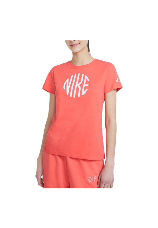 Koszulka damska Nike Sportswear DJ1816. Materiał: materiał, bawełna. Wzór: gładki