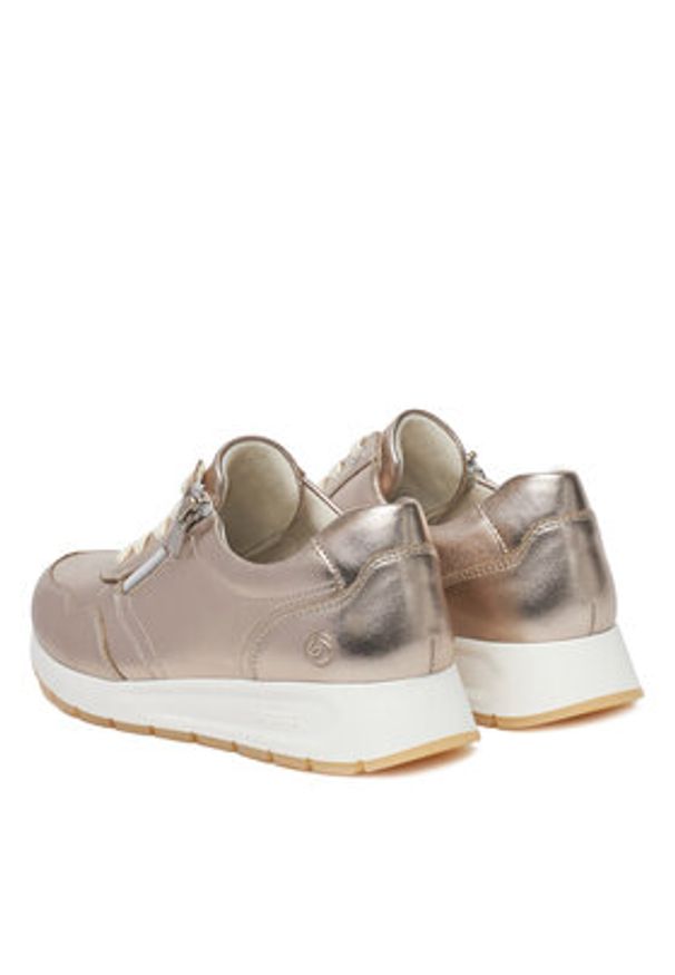 Remonte Sneakersy D2G01-90 Złoty. Kolor: złoty. Materiał: materiał, syntetyk