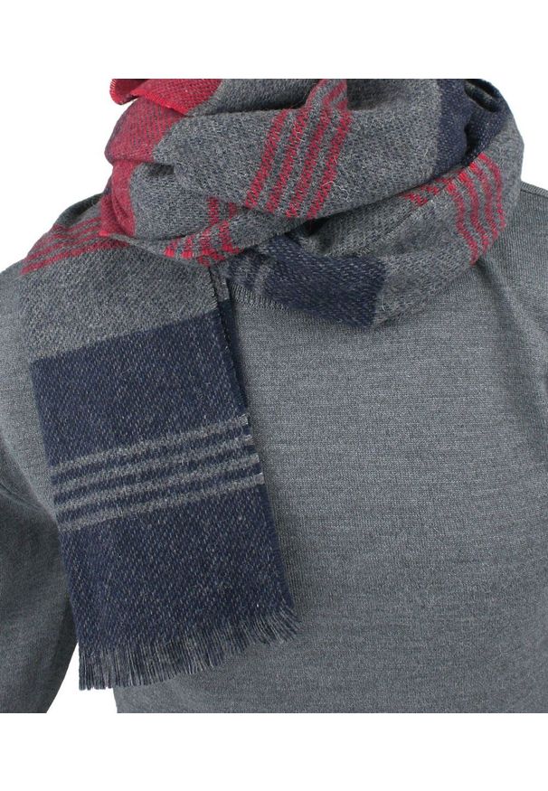 Wełniany Szalik Męski - V. Fraas - Kolorowy w Paski. Kolor: wielokolorowy. Materiał: wełna. Wzór: prążki, paski. Sezon: zima, lato. Styl: elegancki, klasyczny