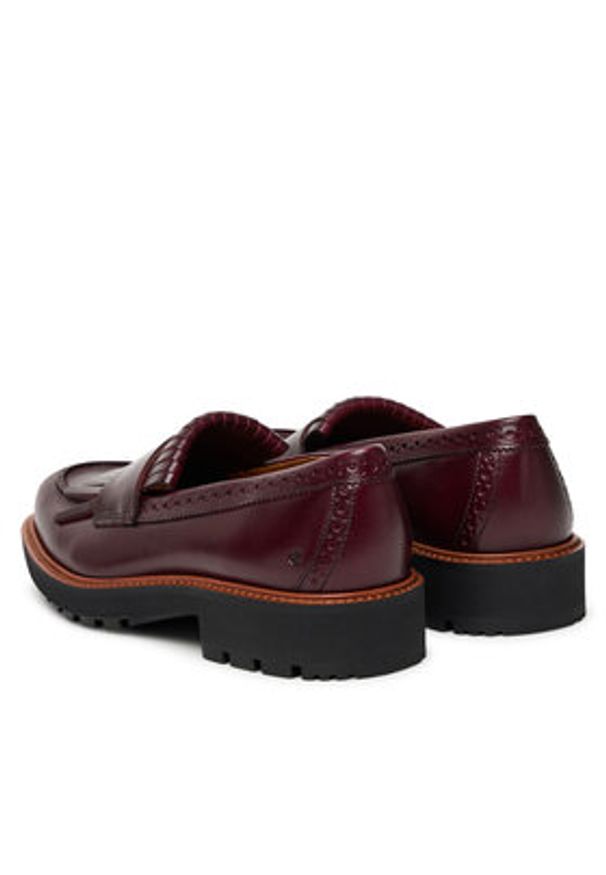 ecco - ECCO Mokasyny 23285361291 Bordowy. Kolor: czerwony. Materiał: skóra