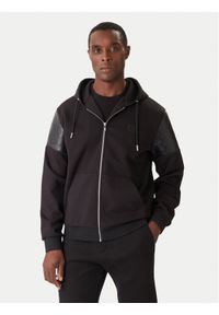 Karl Lagerfeld - KARL LAGERFELD Bluza 705037 554902 Czarny Regular Fit. Typ kołnierza: dekolt w karo. Kolor: czarny. Materiał: syntetyk