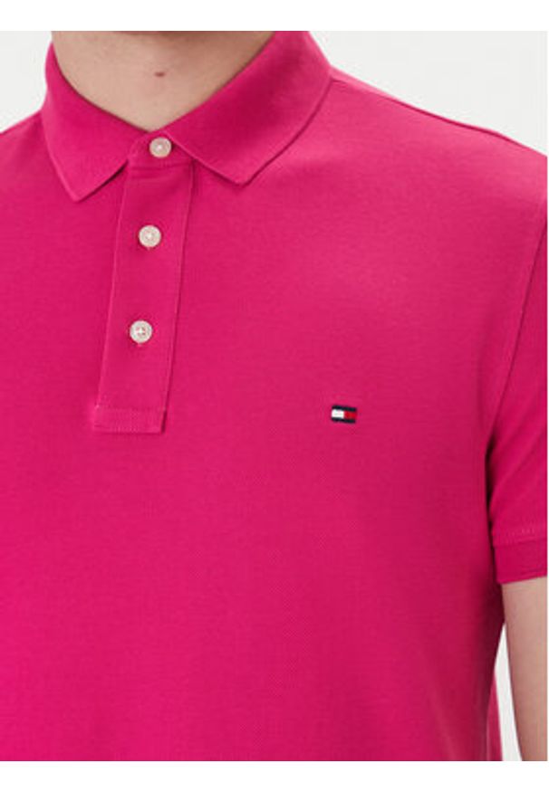 TOMMY HILFIGER - Tommy Hilfiger Polo 1985 MW0MW17771 Różowy Slim Fit. Typ kołnierza: polo. Kolor: różowy. Materiał: bawełna