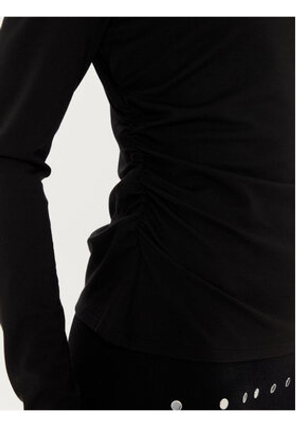 Sisley Bluzka 5Y0XLQ080 Czarny Slim Fit. Kolor: czarny. Materiał: syntetyk