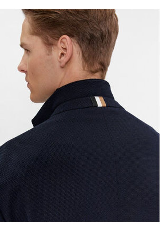 BOSS - Boss Marynarka 50497271 Granatowy Slim Fit. Kolor: niebieski. Materiał: wełna