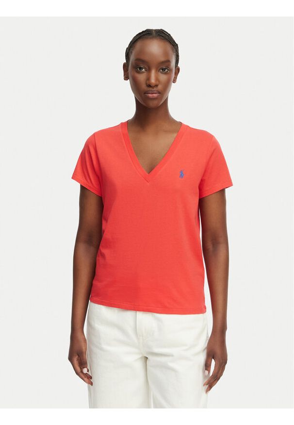 Polo Ralph Lauren T-Shirt 211B14611002 Czerwony Straight Fit. Typ kołnierza: polo. Kolor: czerwony. Materiał: bawełna