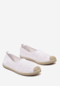 Born2be - Białe Płaskie Espadryle na Plecionej Podeszwie Dimzarra. Okazja: na co dzień. Kolor: biały. Materiał: len. Sezon: lato. Styl: klasyczny, casual, elegancki #3