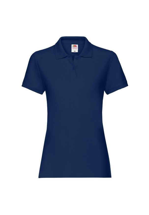 FRUIT OF THE LOOM - Damska Koszulka Polo Premium Plain. Typ kołnierza: polo. Kolor: niebieski